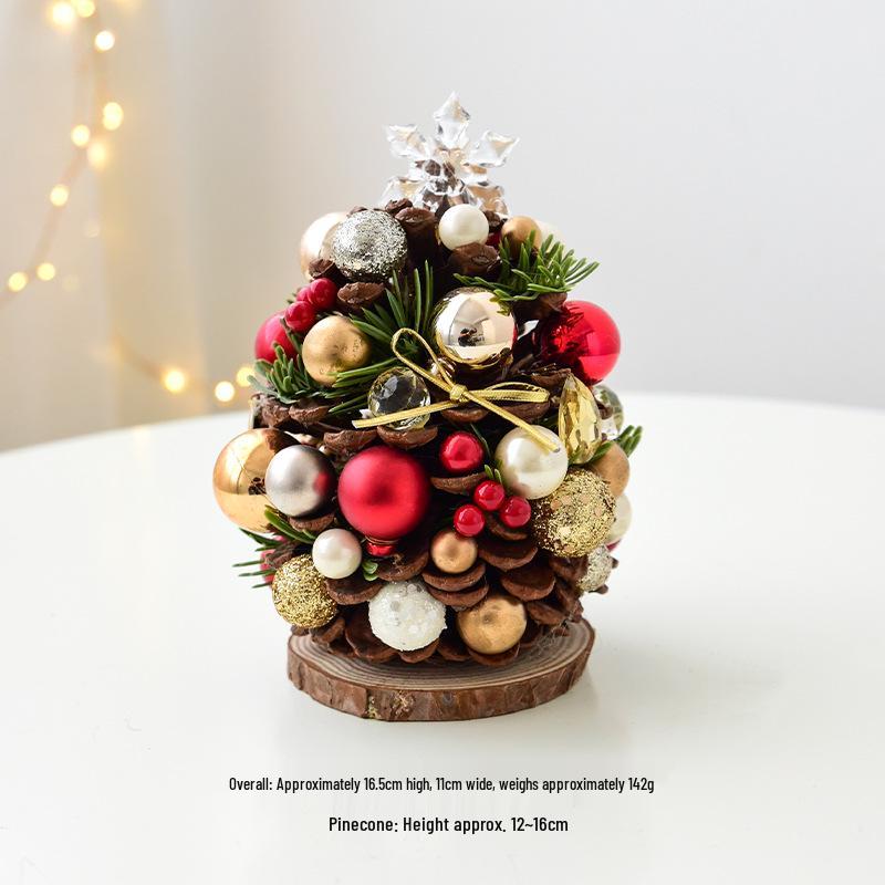 Mini Pine Cone Christmas Tree Desktop Ornament