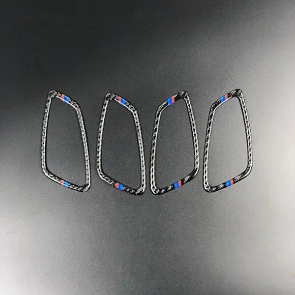 4 шт./компл., углеродное волокно, внутренняя дверная ручка автомобиля, наклейка, декоративные наклейки, автоаксессуары для BMW E90 E91 3 серии 2005-12