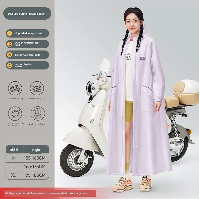 Electric Vehicle Raincoat for Women, Single-Person, Long Style, Full-Body Storm-Proof, Suitable for Adults, Outdoor Wear, Hiking, Mountaineering