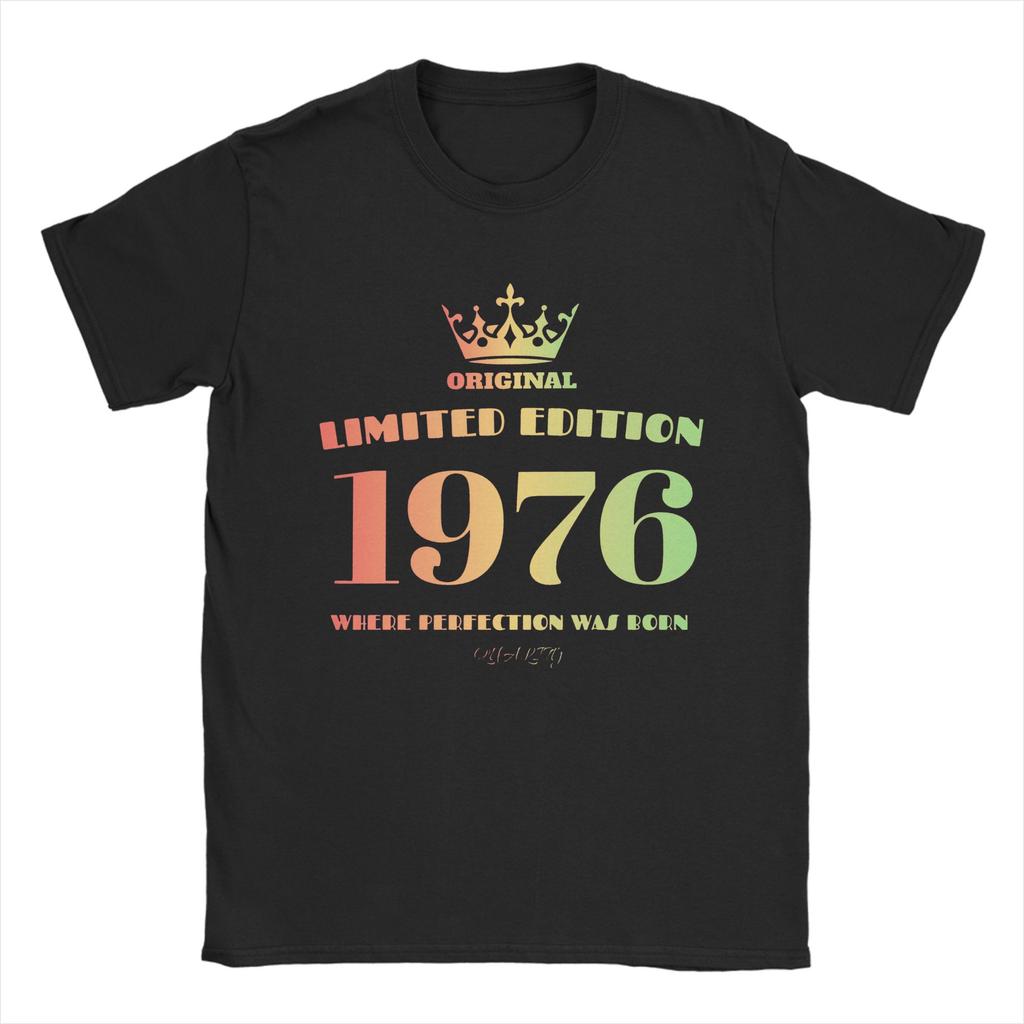 Vintage 1976 Limited Edition T Shirt Beach  Hipster TShirts Unisexs 100 Cotton O Neck Plus Size Tees ShortSleeved Retro Tshirt