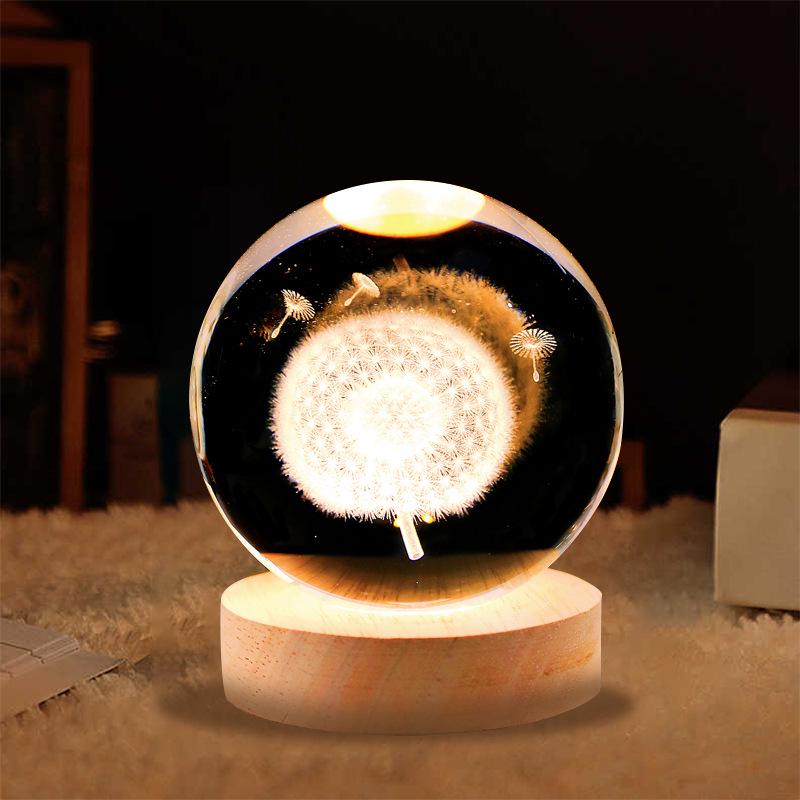 Crystal Ball Night Light: Starry Sky Projector with Deer Design, Creative and Unique Gift.