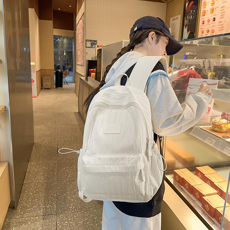 Однотонный школьный рюкзак для студента, женский рюкзак большой вместимости