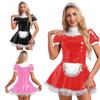 Women Short Sleeve Maid Dress Cosplay Costume Clubwear Dress Masquerade Theme Party Halloween Costumes