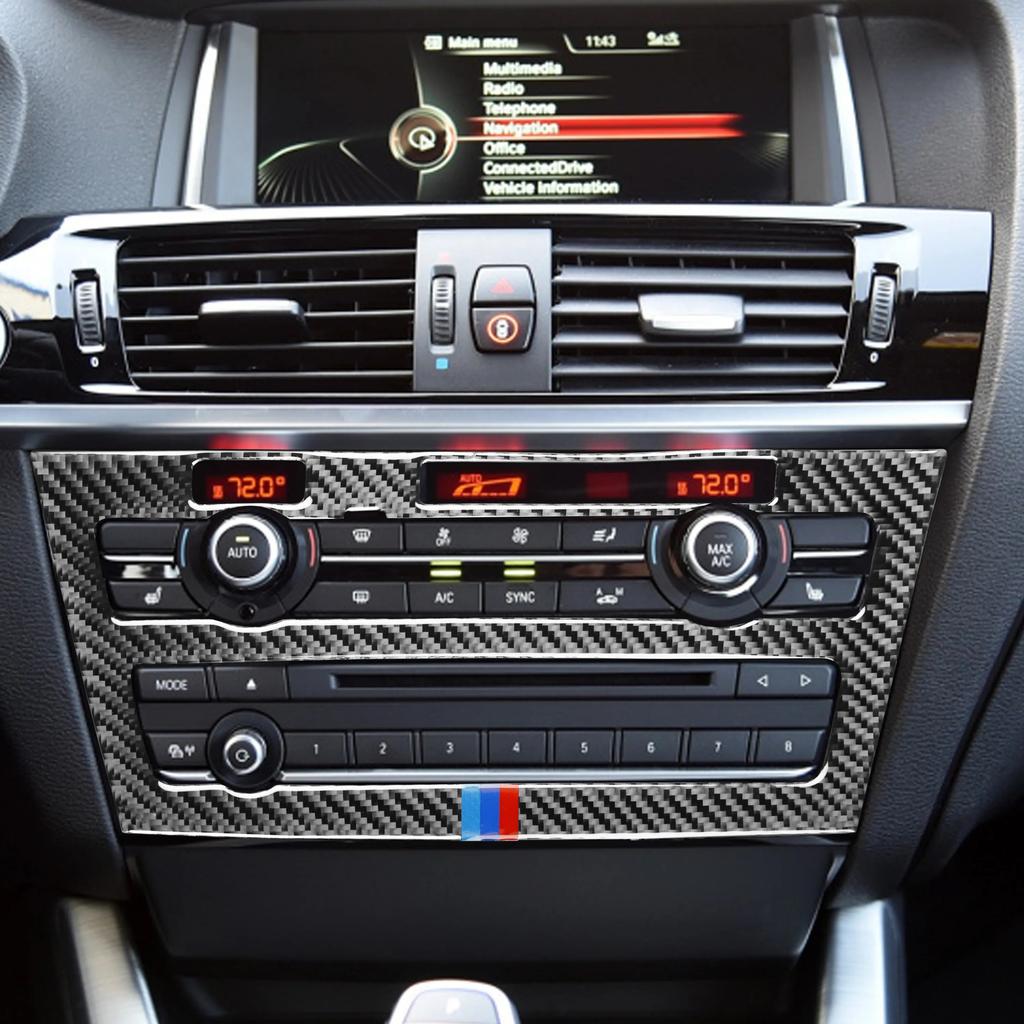 Карбоновый салон автомобиля центр управления CD панель рамка крышка наклейка отделка для BMW F25 X3 2011-2017 F26 X4 2014-2017