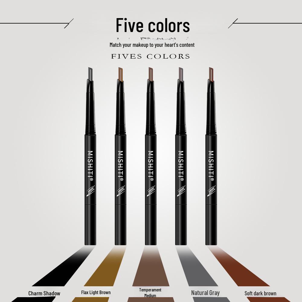 Водостойкий вращающийся карандаш для бровей Mishiti Dual Head — долговечный и устойчивый к поту для начинающих