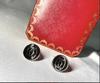 Cartier Double C Logo Pattern Cufflinks Silver 925 Black Vintage Button Style