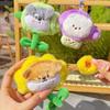 Mushroom And Sunflower Dog Headgear Pull Gameplay Plush Keychain Bag Decoration