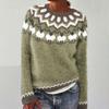 Women's Fashion Casual Fall Winter Long Sleeve O-Neck Sweaters Loose Knitted Pullover Sweater Top
