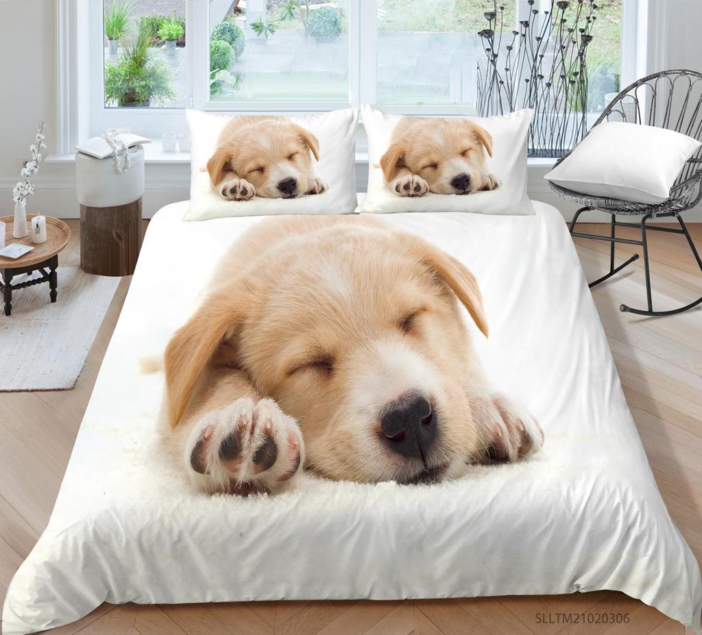 Новая мода Пододеяльник для домашних животных с подушкой для постельного белья Домашний текстиль Модная картина для собак Постельный костюм Высококачественное постельное белье Unqiue Design Пододеяльник