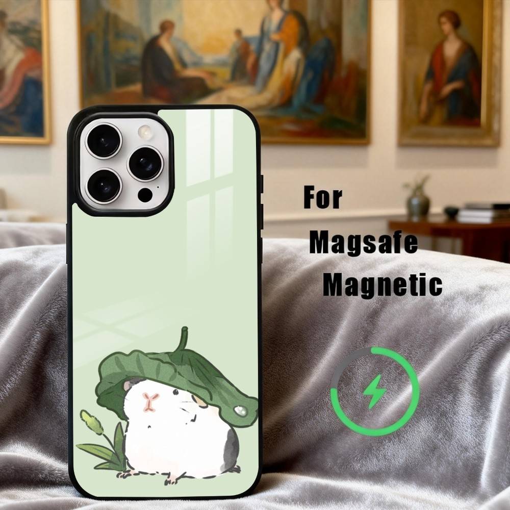 C-Милый-E C-Мультяшный-N H-Хомяк Чехол для Телефона Для iPhone17,16,15,14,13,12,11 Plus,Pro Max Магнитный Для Magsafe Беспроводной Зарядки