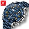 OLEVS New Men Watch Top Brand Luxury Watch Men Stainless Steel Waterproof Sport Quartz Chronograph Wrist Watch Man Relogio