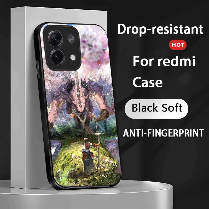 Чехол для телефона с дизайном игры Monster Hunter для Xiaomi Redmi Note 13,12,11, 10 Pro Plus S, 5G, 12S, Мягкая черная крышка для телефона