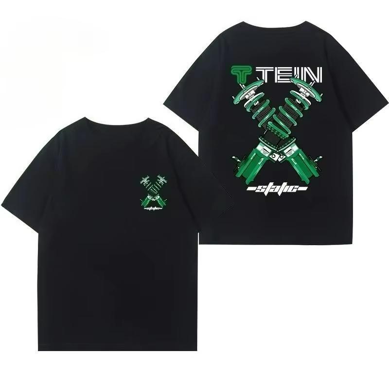 2026 New Unisexs And Unisexs Tein Shock Absorber Modified Car Creative Tshirt Casual Motorcycle Friends Club Shortsleeved Top
