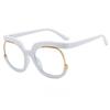 Stylish Round Oversized Reading Glasses Unique Frames Unisex Fashion Hd Blue Light Protection Hyperopia Glasses +3.0+3.5+4.0