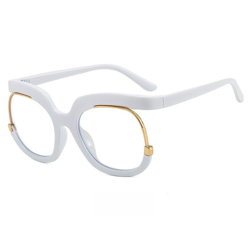 Stylish Round Oversized Reading Glasses Unique Frames Unisex Fashion Hd Blue Light Protection Hyperopia Glasses +3.0+3.5+4.0