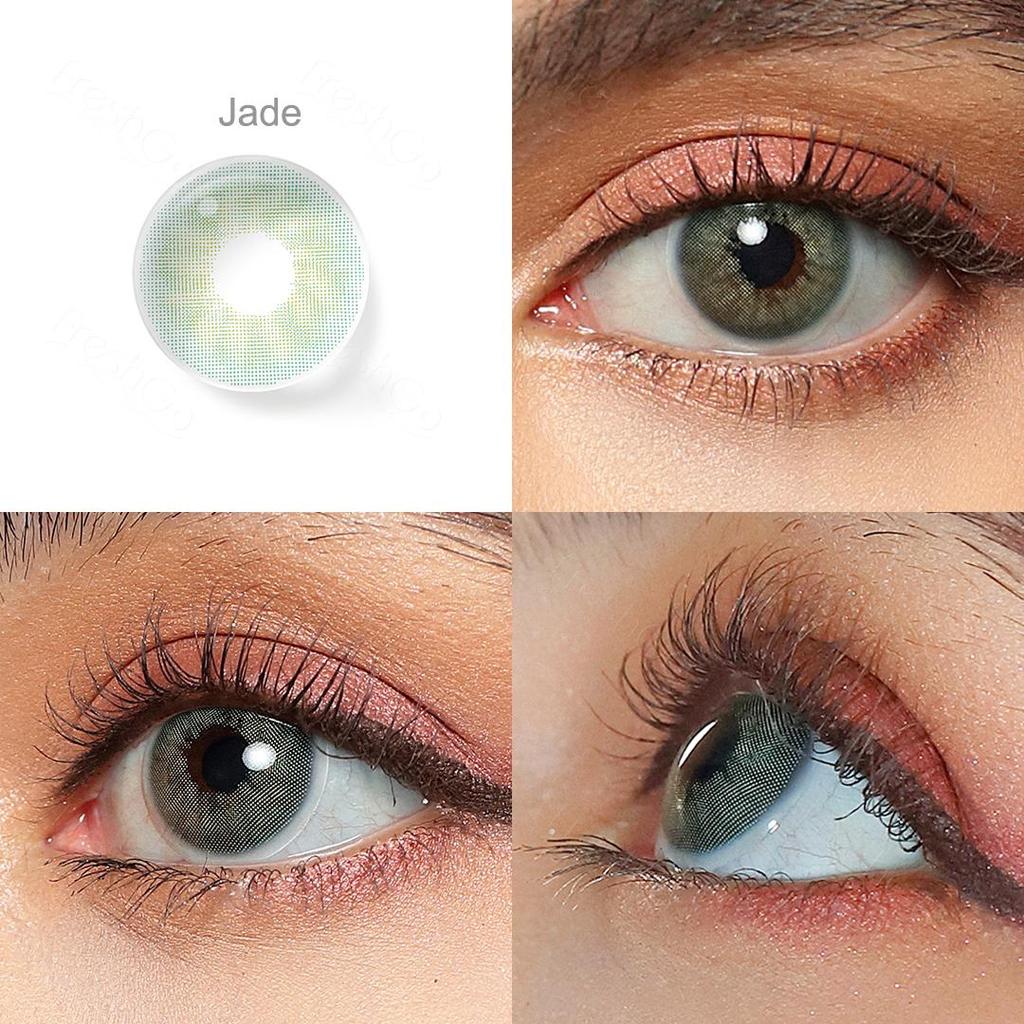 FreshGo Soft Color Contact Lens Gray Coloured Contact Lenses for Eyes Cosmetic Beautiy Pupils 1 Pair Yearly Contact Lenses