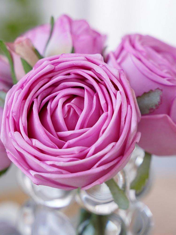 6 головок/связка искусственных цветов увлажняющая роза настоящий прикосновение свадебный букет роз свадебный цветочный праздничный стол домашний декор букет