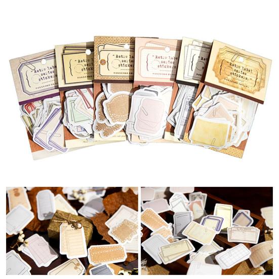 Attractive Vintage DIY Portable Nostalgia Series Pocket Stickers Dormitory Accessory Pocket Stickers