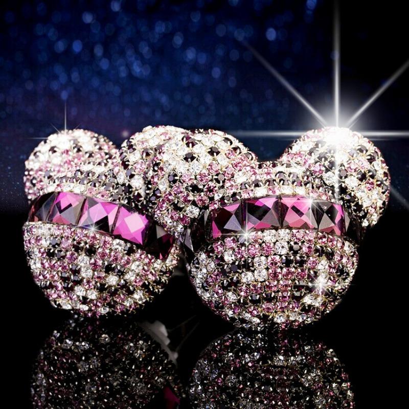 Rhinestone Mickey Car Air Vent Aromatherapy Clip Diamond Inlaid Car Air Conditioner Outlet Decoration