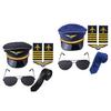 Аксессуары для костюма Капитана Шляпа Капитана Погоны Uniform вышитая аппликация Очки Галстук для мужчин Косплей
