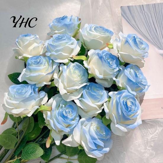 Artificial Rose Stems 12Pcs Flowers Realistic Looking Vibrant High-quality Fake Roses Color Non-Fading Faux Bouquet Wedding Decorations Bulk