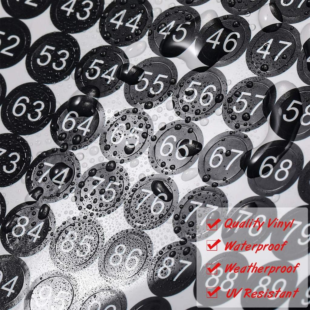 25 Sheets 1 to 100 Vinyl Consecutive Number Stickers 0.4 Inch Small Self-Adhesive Number Labels Waterproof Inventory Stickers Decal for Indoor,
