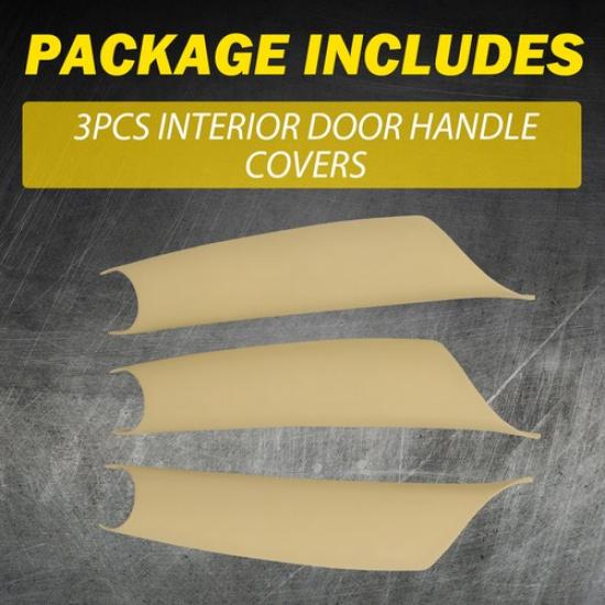 3PCS Door Pull Handle Ide Beige Case Cover For BMW X5 F15 X6 F16 2014-2018