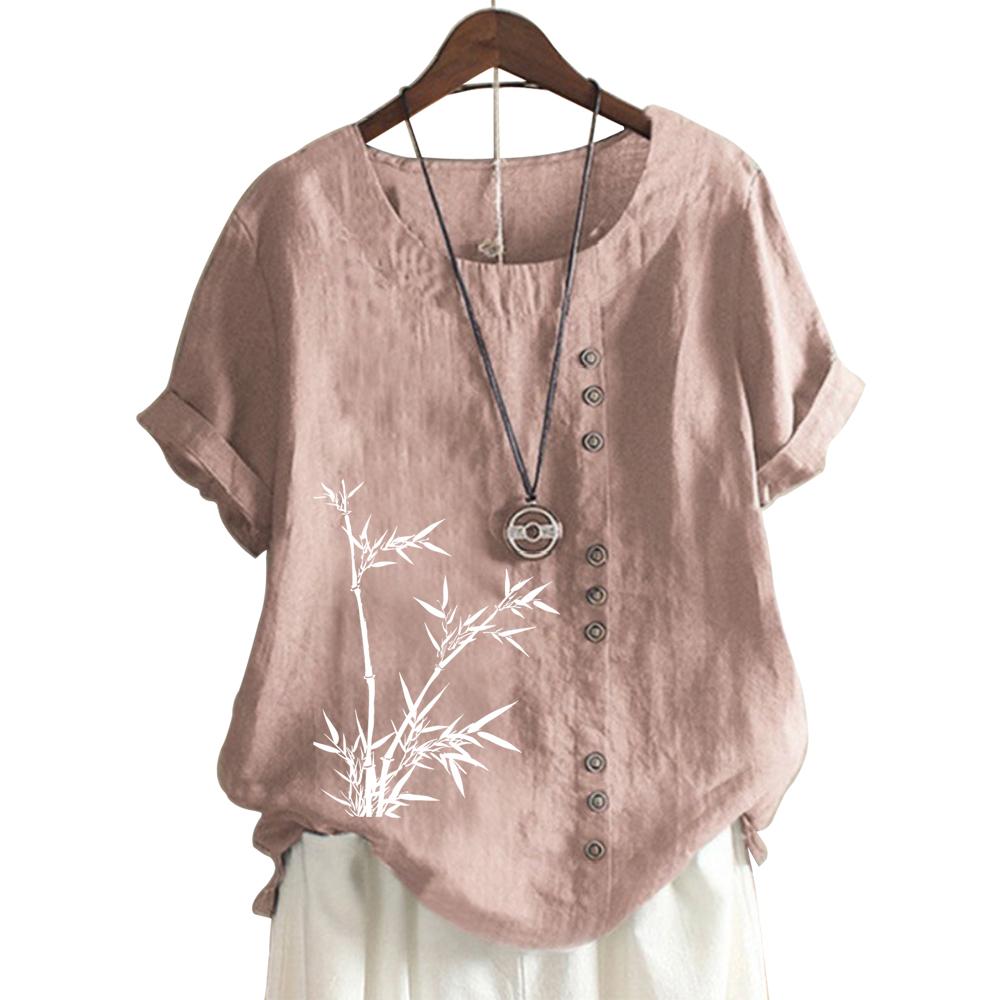 Модный женский хлопковый топ с короткими рукавами, 11 яркими цветочными принтами и круглым вырезом