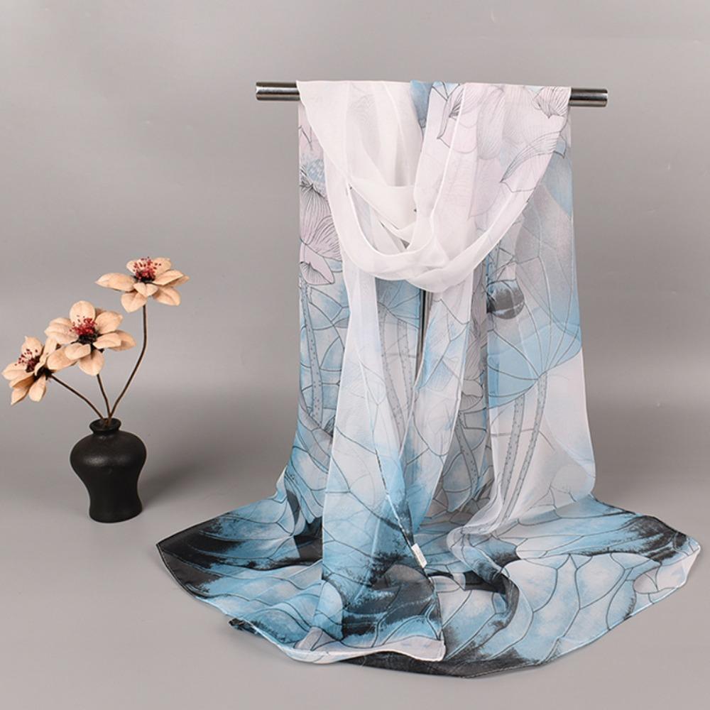 50*160cm Silk Scarf Satin Surface Long Shawl Fashion Printed Scarves For Women Girls