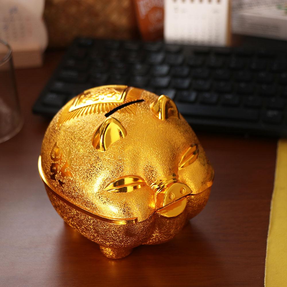 Gold Pig Pig Plastic Piggy Bank Animal Coin Saving Box Practical Pig Money Jar Kids Children