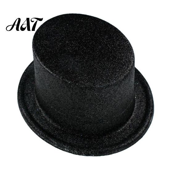 Decorative Props for Holiday Displays Shiny Top Hats, Glitter Hat Adult Kids, Colorful Magician Hat, Victorian Dress Up Christmas Stylish Wide
