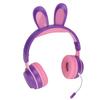 Наушники с кроличьими ушками Bluetooth 5.0 Складная детская беспроводная гарнитура со светодиодной подсветкой для ПК, планшета, онлайн-обучения