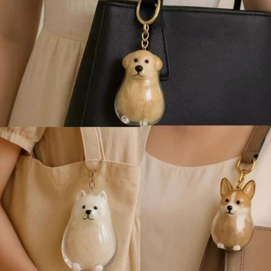 1/3Pcs Dog Bag Hair Collector Keychain Waterproof Keychain