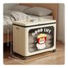 Foldable Storage Box Easy Assembly Bin with Wheels Dustproof