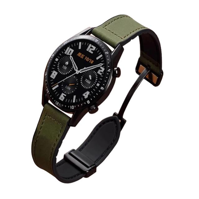 Leather Silicone Strap For Huawei Watch GT 5 46mm 41mm Sports Band Magnetic Leather Watchband For Huawei GT5 GT4 GT3 GT2 GT2e
