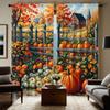 2 шт. HD Harvest Festival Pumpkin Hut Maple Forest декоративная занавеска Желтая завязка цифровая печать занавеска стиль украшения дома