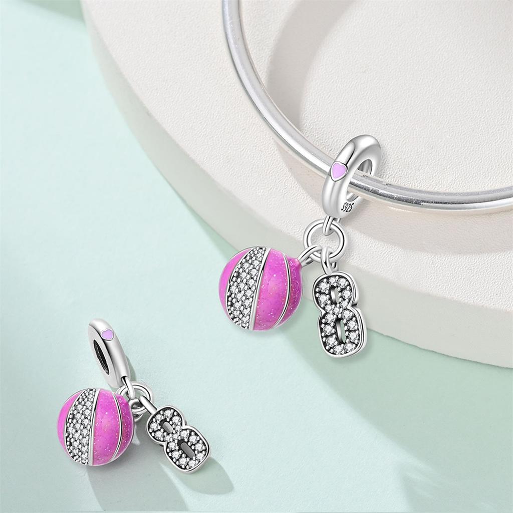 Copper Sports Badminton Football Dumbbells Beads Dangle Fit Charms Copper Original Bangle Bracelet Diy Jewelry