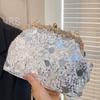 Сумка на плечо с цепочкой и одной ручкой, стильная и модная, дизайн в виде ракушки, застежка с пайетками, сумка через плечо