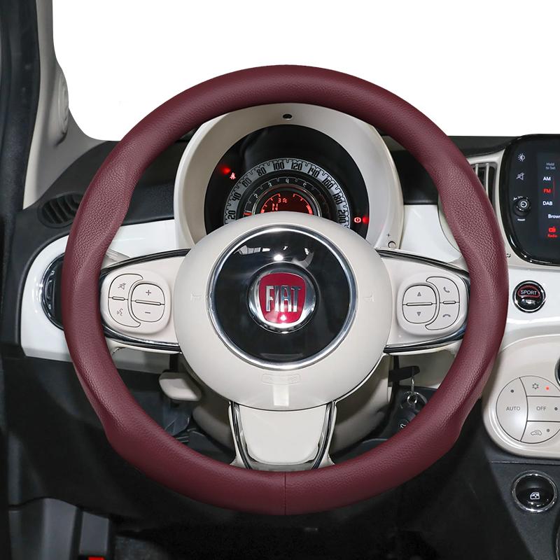 Подходит для Fiat Ультратонкая дышащая кожаная оплетка руля Подходит для 500 Grande Punto Evo 169 Ducato Bravo Tipo Linea Albea Panda 124