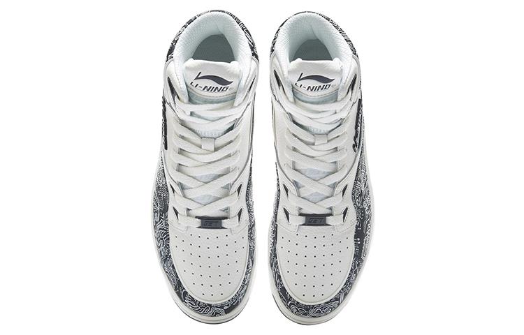 Li Ning 937 Deluxe Высокая амортизация, Износостойкие Высокие Винтажные Баскетбольные Кроссовки Мужские Черные AGBR079-3