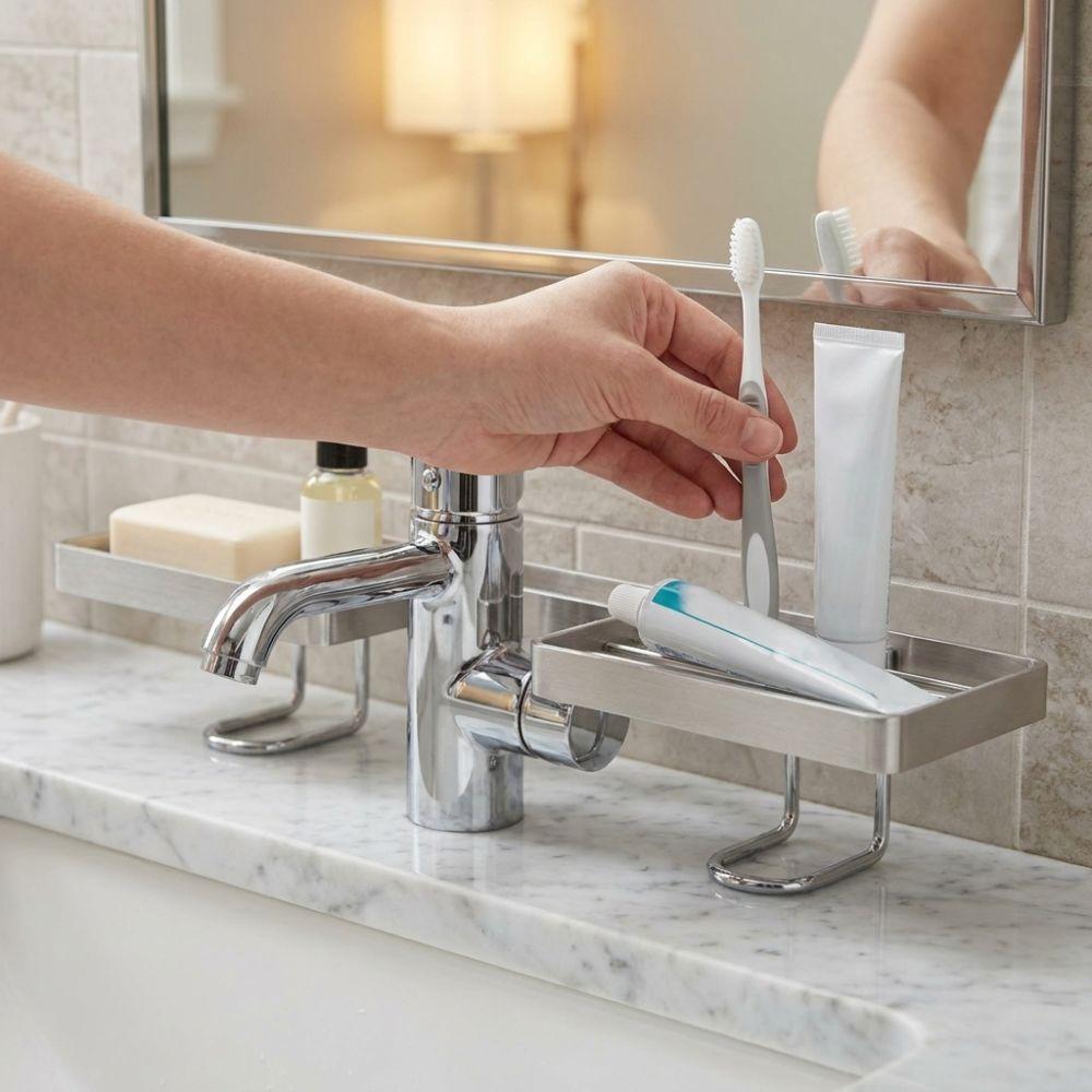 Anti Slip Sink Storage Rack Hollow Out Faucet Sink Drying Shelf Water Drainage Holder Household