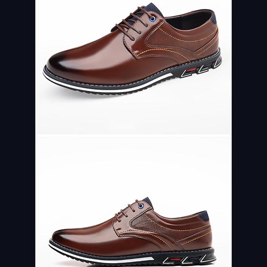 Men's Patent Leather Business Leather Shoes with Toe Tips, Slim Fitting Leather Shoes for Men's Fashionable Leather Shoes