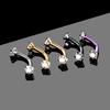 1PC Steel Crystal Gem Eyebrow Ring Tragus Helix Rook Earring Piercings Curved Banana Piercing Lip Helix Rings Jewelry 16G