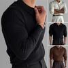 Весна Осень Мужской Верхний Трикотажный Нитка Slim Fit Пуловер Отложной Воротник Длинные Рукава