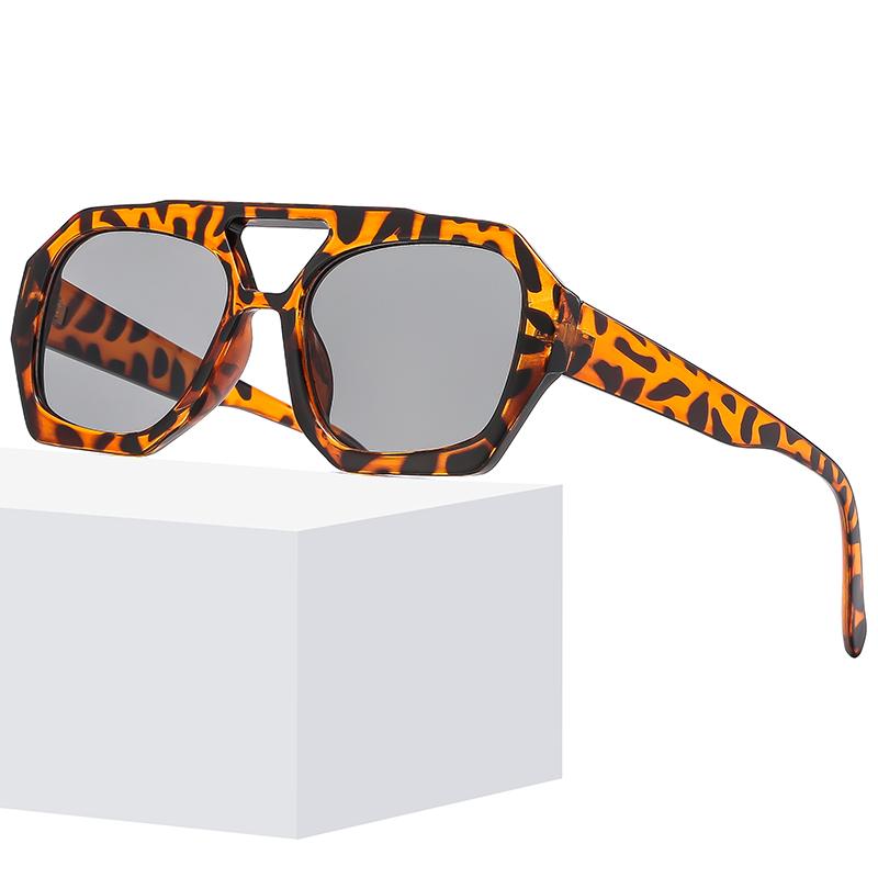 5 шт. Женские солнцезащитные очки в большой квадратной оправе, модные, новые, ретро, с двойной переносицей, женские, дизайнерские, класса люкс, защита от УФ-излучения UV400