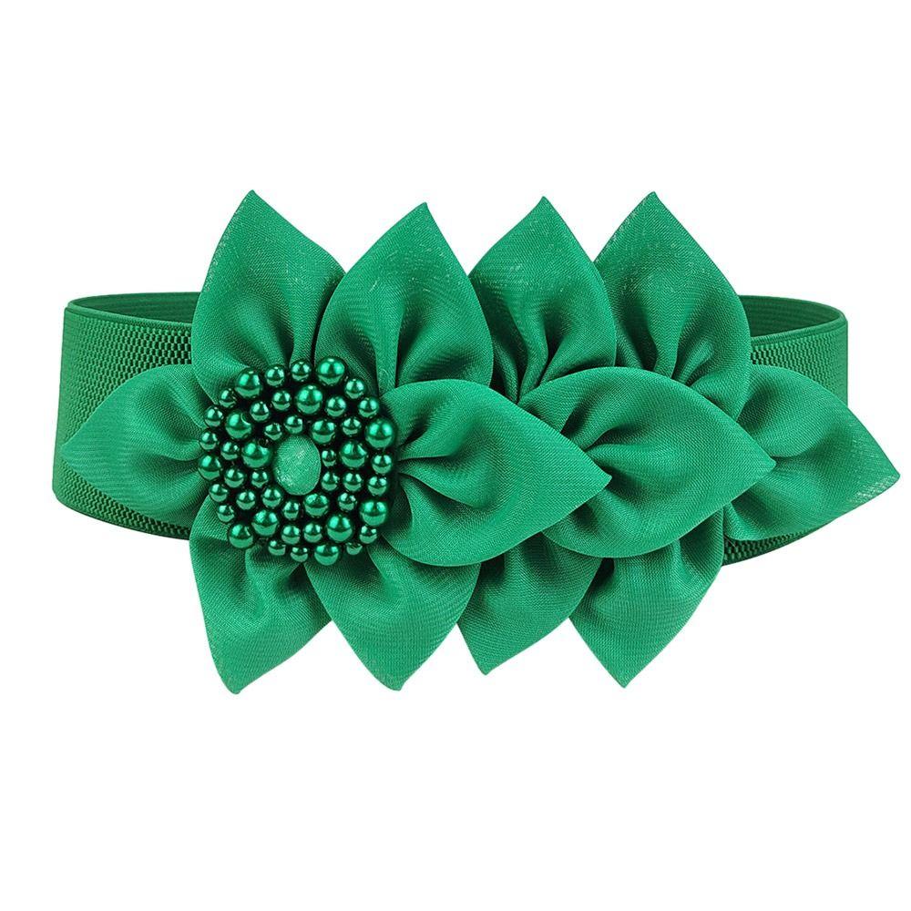 Широкий эластичный пояс с цветочной отделкой, декоративный ремень, изысканные поясные ремни, украшение для одежды