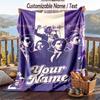 Personalized Flannel Throw Blanket,Arctic Monkeys Custom Printed Name, Cozy Plush Blanket For Home Use