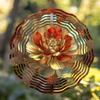 10 Inch Metal Wind Spinner with 360 Degree Rotation Floral Design Outdoor Hanging Decor for Garden Patio Balcony All Season Gift