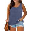 Women Summer Plus Size Sleeveless Casual Solid Color O-Neck T-Shirt Tops Blouse