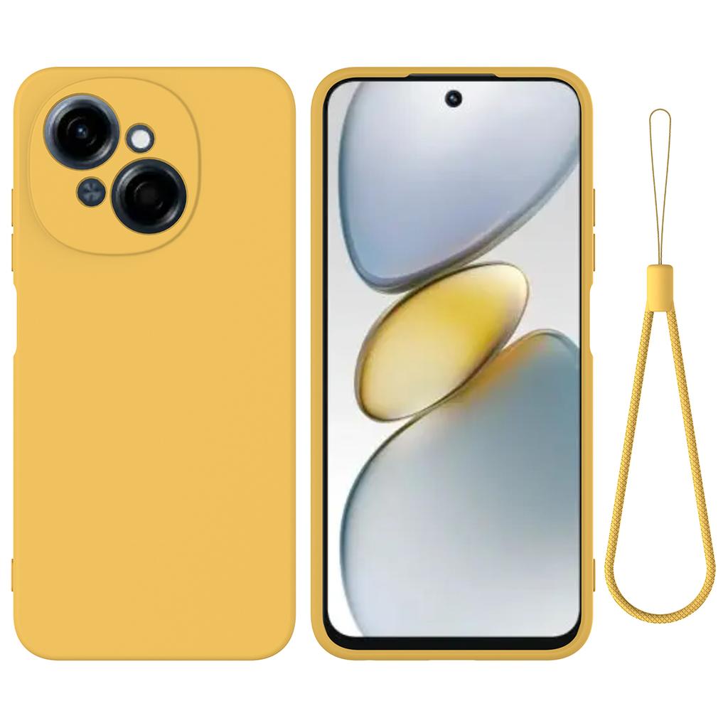 Для TECNO Spark Go 2025/Spark Go 1/Pop 9 4G Чехол Жидкий силикон Защита от царапин Чехол для телефона с ремешком для руки